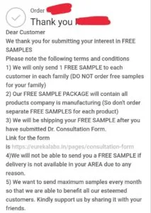 Eureka Free Order 